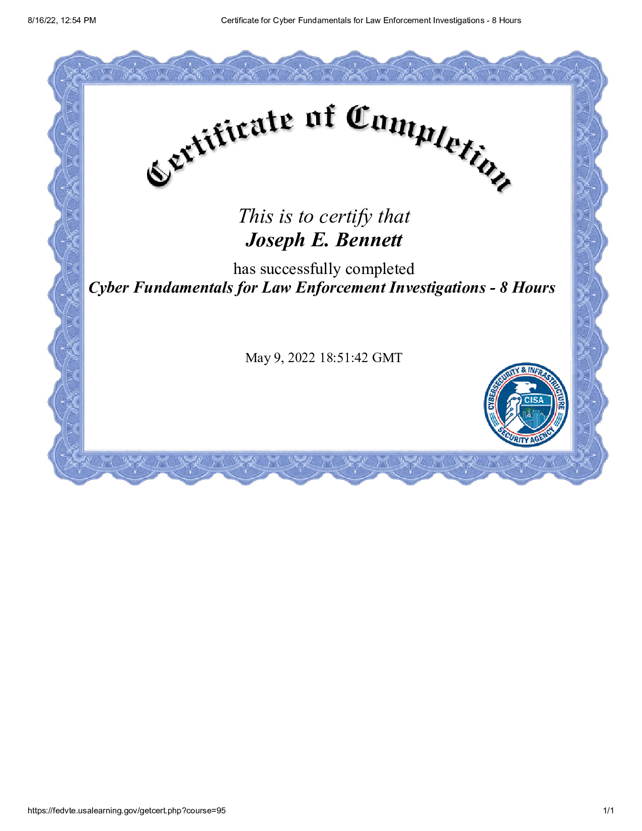 Certificate
