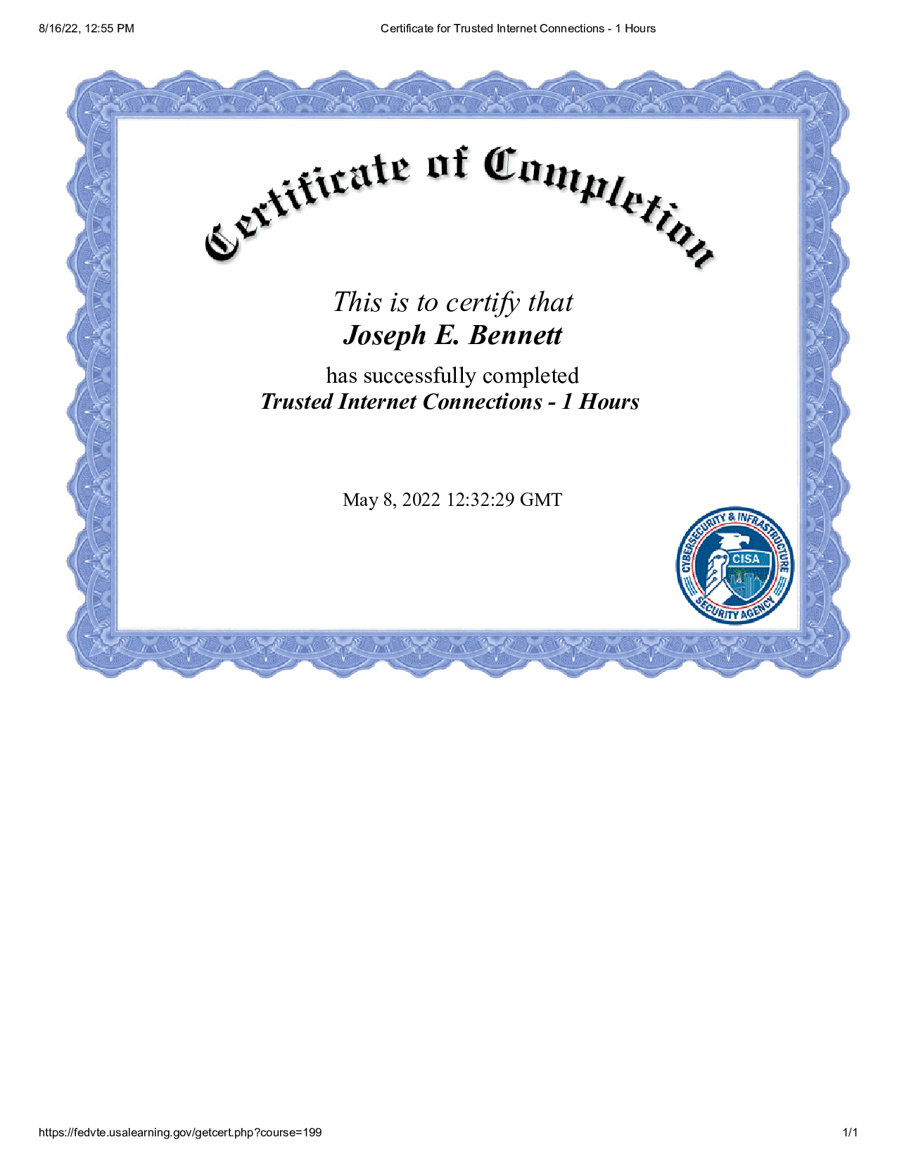 Certificate